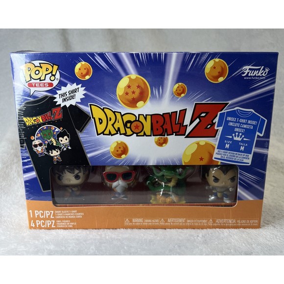 Funko Pop! Dragonball Z Tee Shirt + 4 Mini Pops, Size M T-Shirt SEALED
